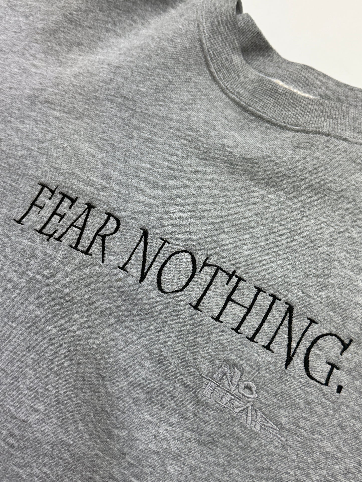 Vintage 90s No Fear Fear Nothing Embroidered Crewneck Sweatshirt Size L