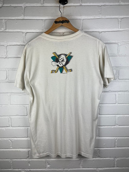 Vintage 1993 Anaheim Mighty Ducks Animated Logo NHL Apex One T Shirt Size L 90s