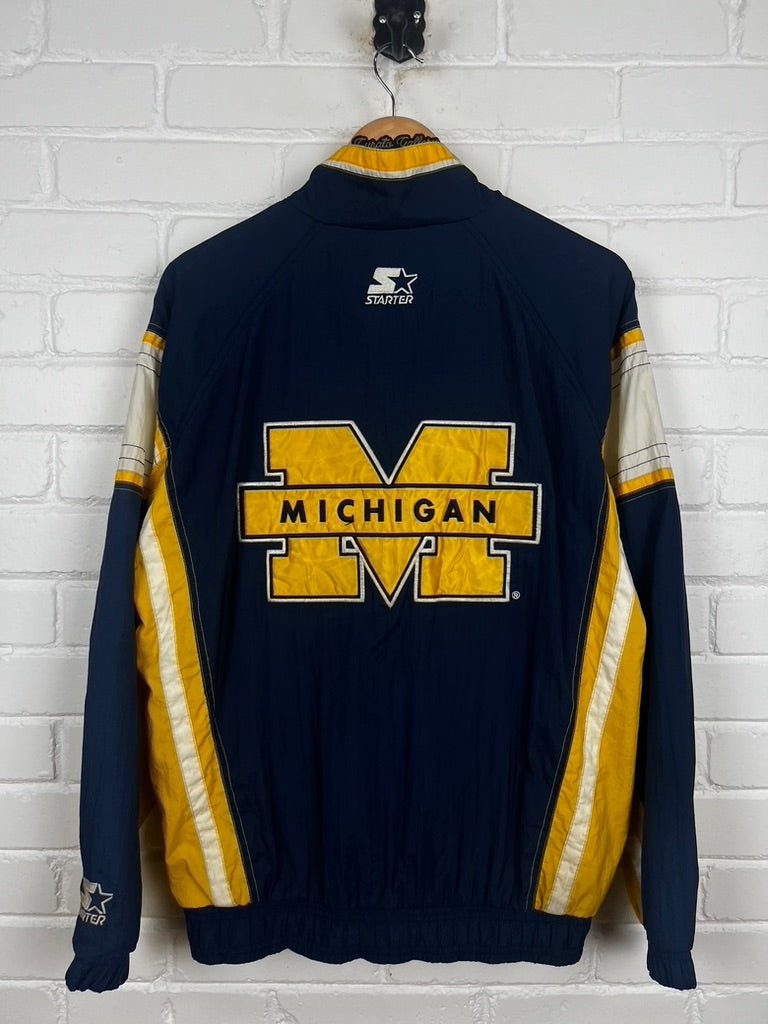 Vintage 90s Michigan Wolverines Starter Embroidered Big Logo Windbreaker Size M