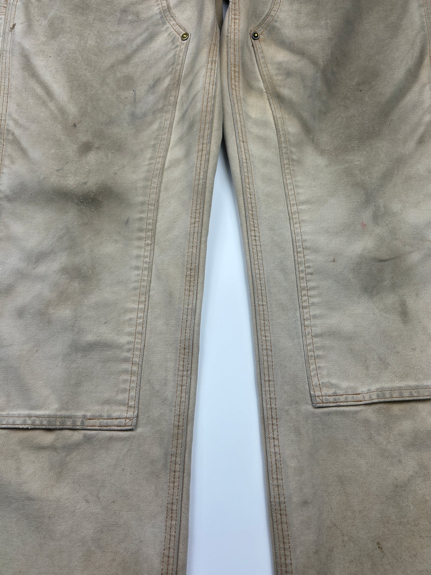 Carhartt Canvas Work-Wear Double Knees Relaxed Fit Pants Size 32W Beige
