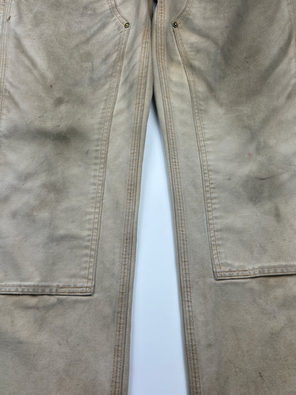 Carhartt Canvas Work-Wear Double Knees Relaxed Fit Pants Size 32W Beige