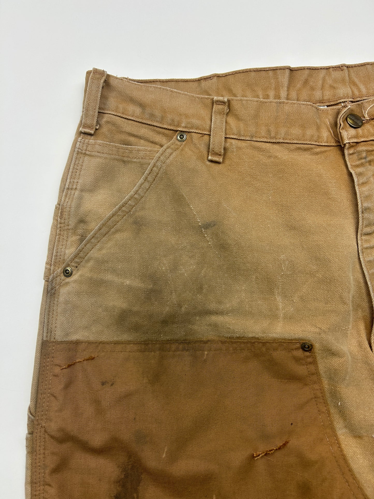 Carhartt Canvas Work-Wear Double Knee Dungaree Fit Pants Size 40W Beige B292