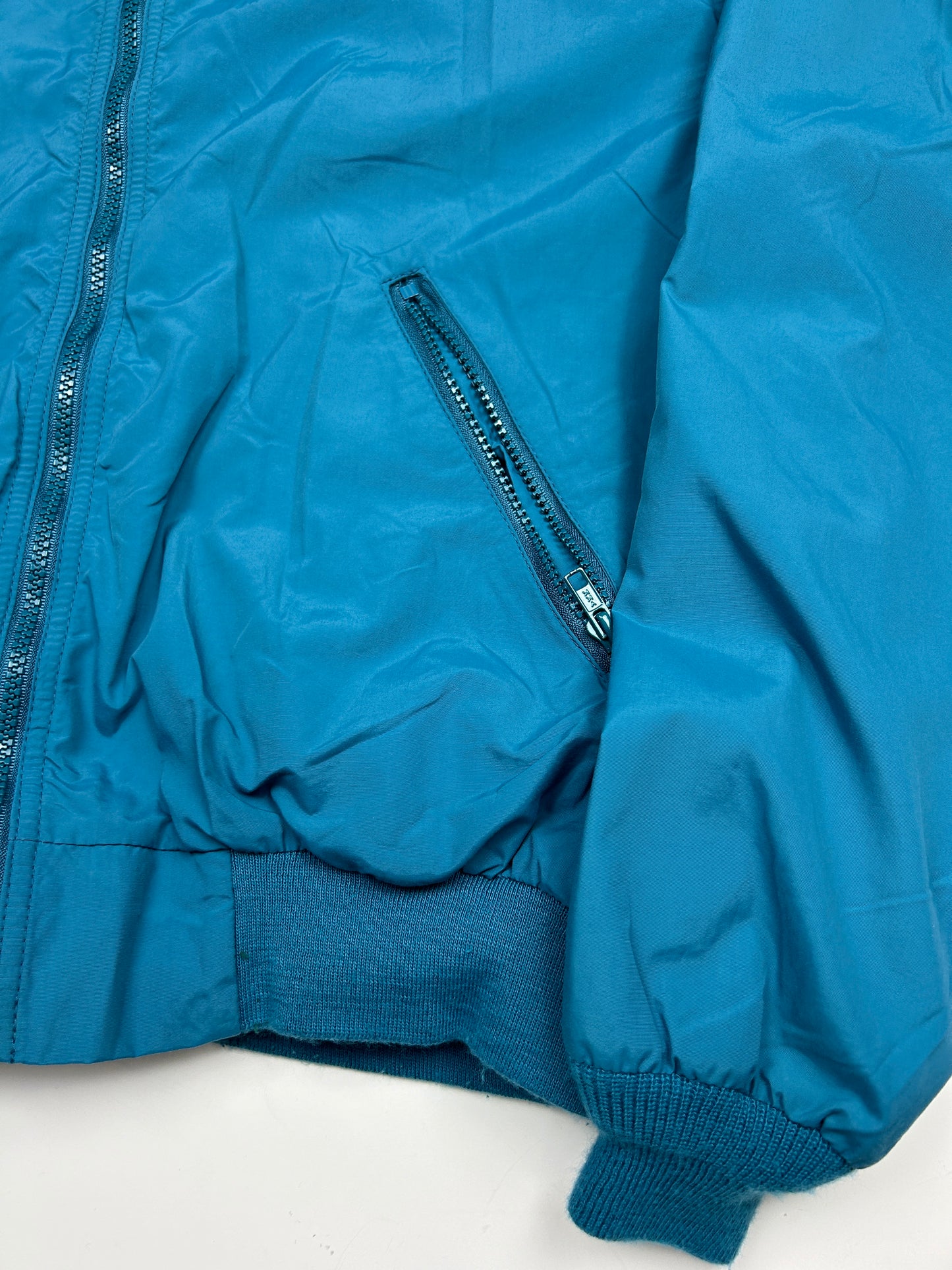 Vintage 90s LL Bean Fleece Lined Nylon Three Season Bomber Jacket Size M