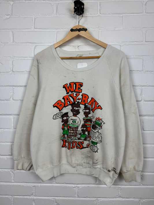 Vintage 80s/90s We Bay Bay Kids We Dont Die We Multiply Rap Hip Hop Sweatshirt Size L