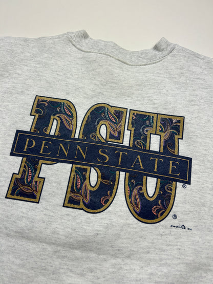 Vintage 1992 Penn State Nittany Lions Paisley Print Front & Back Graphic Sweatshirt Size XL 90s