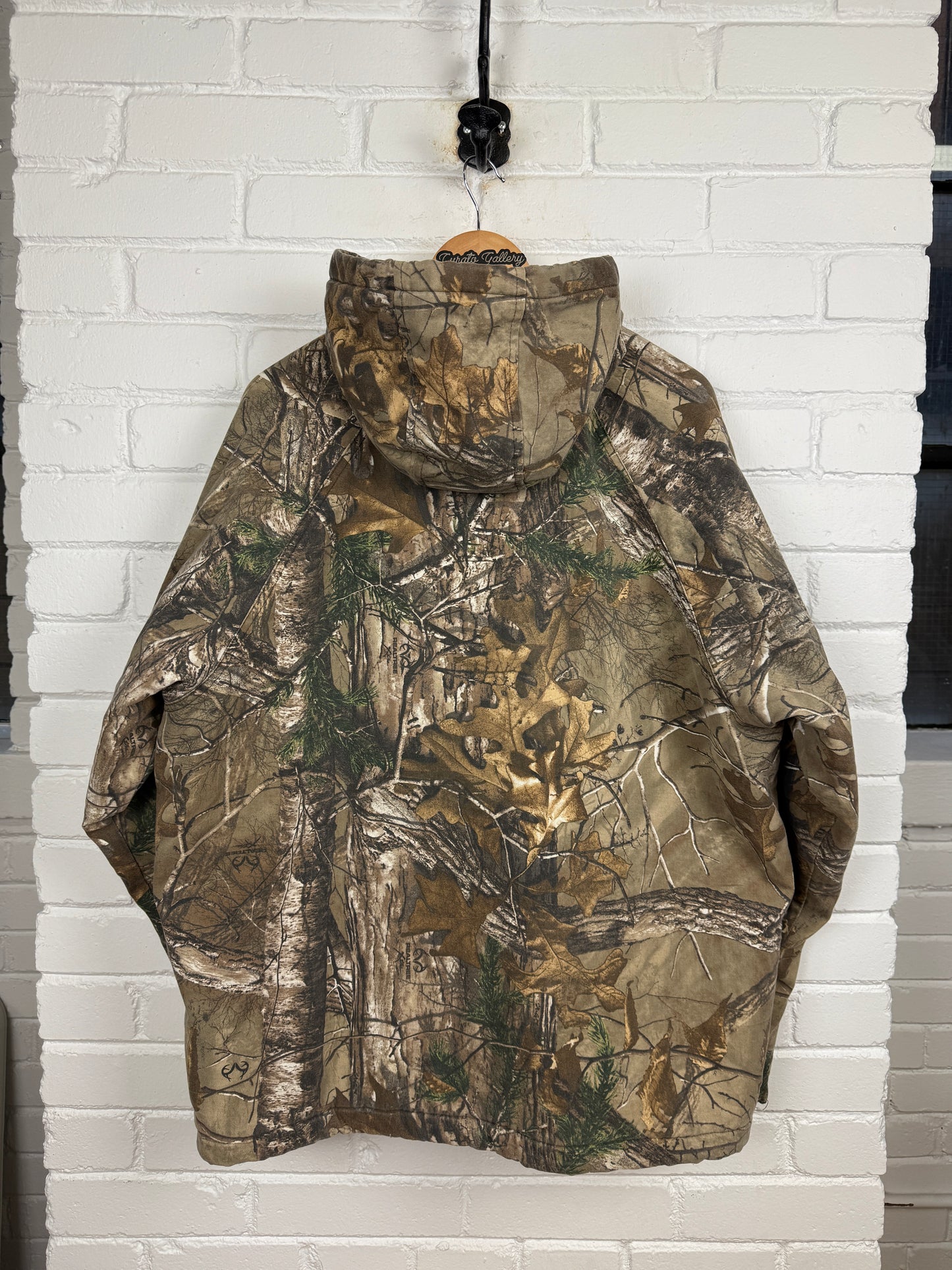 Real Tree XTRA Camo Embroidered Spell Out Insulated Hooded Jacket Size XL