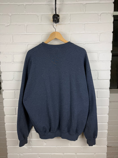 Russell Athletic Boxy Fit Blank Crewneck Sweatshirt Size XL Charcoal Blue