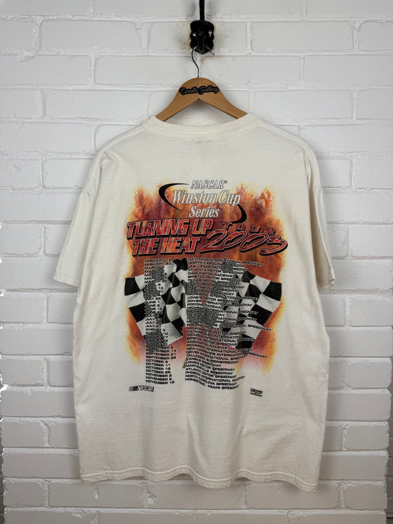 Vintage 2003 Winston NASCAR Cup Series Turning Up The Heat Racing T Shirt Size XL