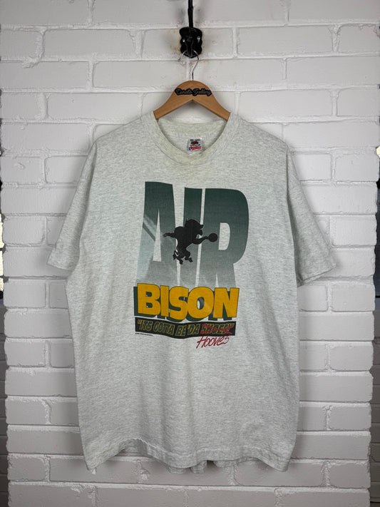 Vintage 1993 Air Bison Its Gotta Be Da Hooves NDSU Basketball NCAA T Shirt Size XXL 90s
