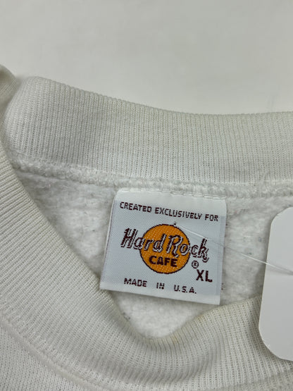 Vintage 90s Hard Rock Cafe Los Angeles Embroidered Crew Neck Sweatshirt Size XL