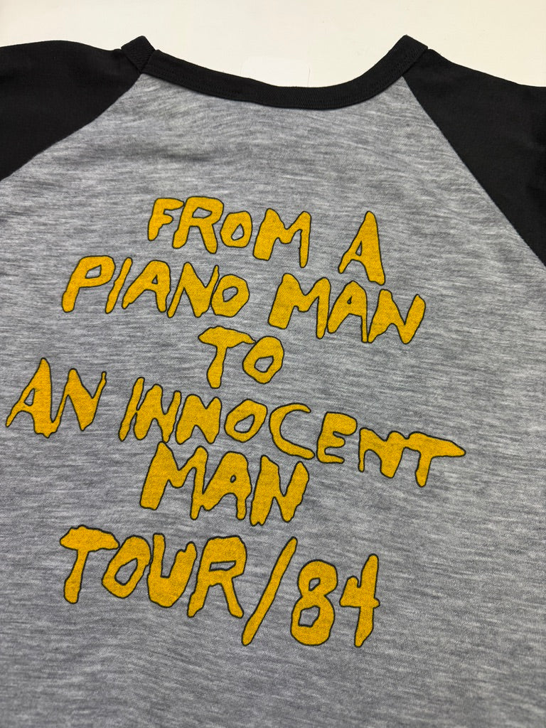 Vintage 1984 Billy Joel From A Piano Man To An Innocent Man Tour Music Raglan T Shirt Size XL 80s