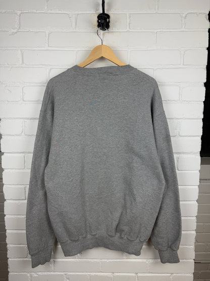 Vintage Russell Athletic Blank Crewneck Sweatshirt Size LT Heather Gray