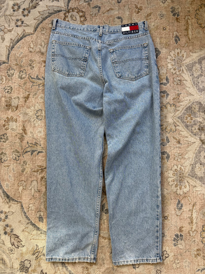 Vintage Tommy Hilfiger Light Wash Denim Regular Fit Jean Pants Size 36W