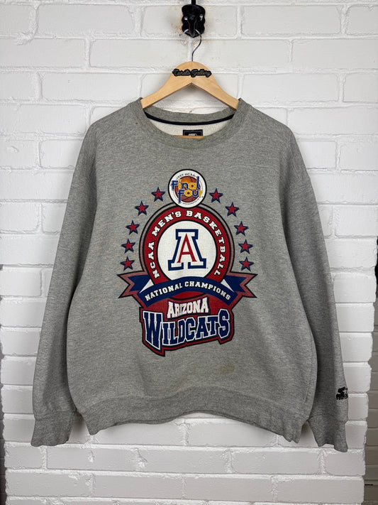 Vintage 1997 Arizona Wildcats NCAA Final 4 Basketball Crest Starter Sweatshirt Size XL