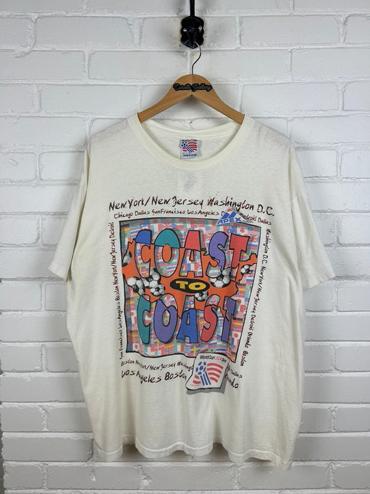Vintage 1994 Fifa World Cup USA Coast To Coast Soccer Apex One T Shirt Size XL 90s
