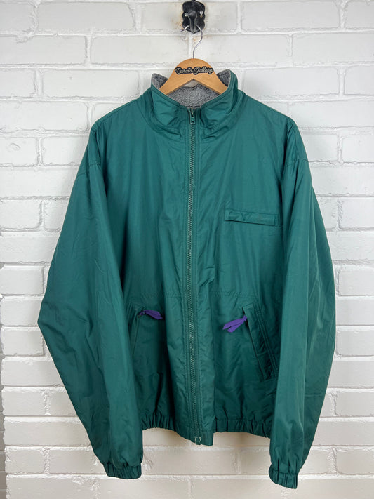 Vintage 90s Gap Fleece Lined Nylon Warm Up Bomber Jacket Size XL