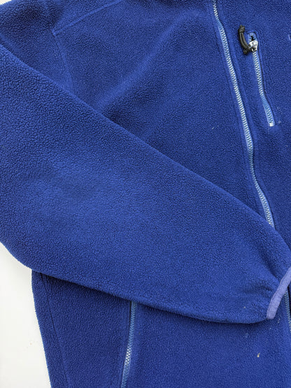 Vintage LL Bean Embroidered Spell Out Full Zip Fleece Sweater Size XXL Navy Blue