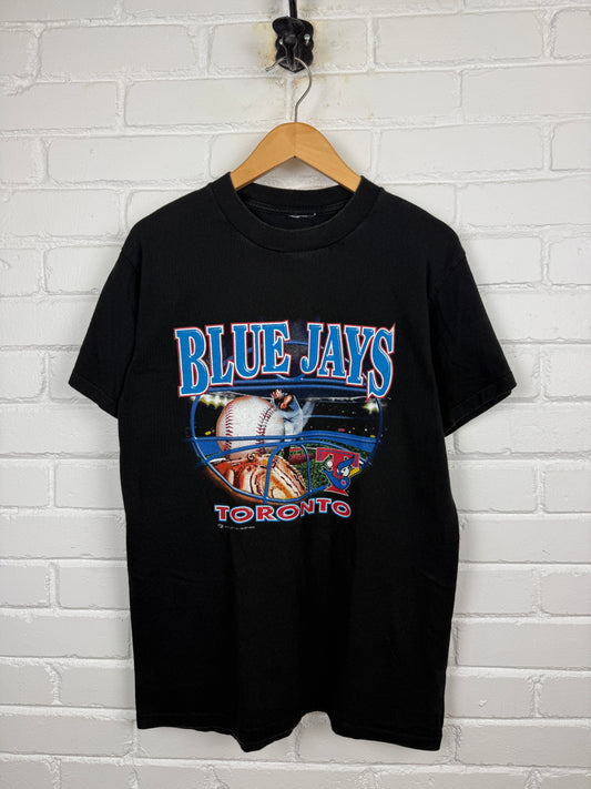 Vintage 2003 Toronto Blue Jays MLB Baseball Back Catcher Graphic T Shirt Size M