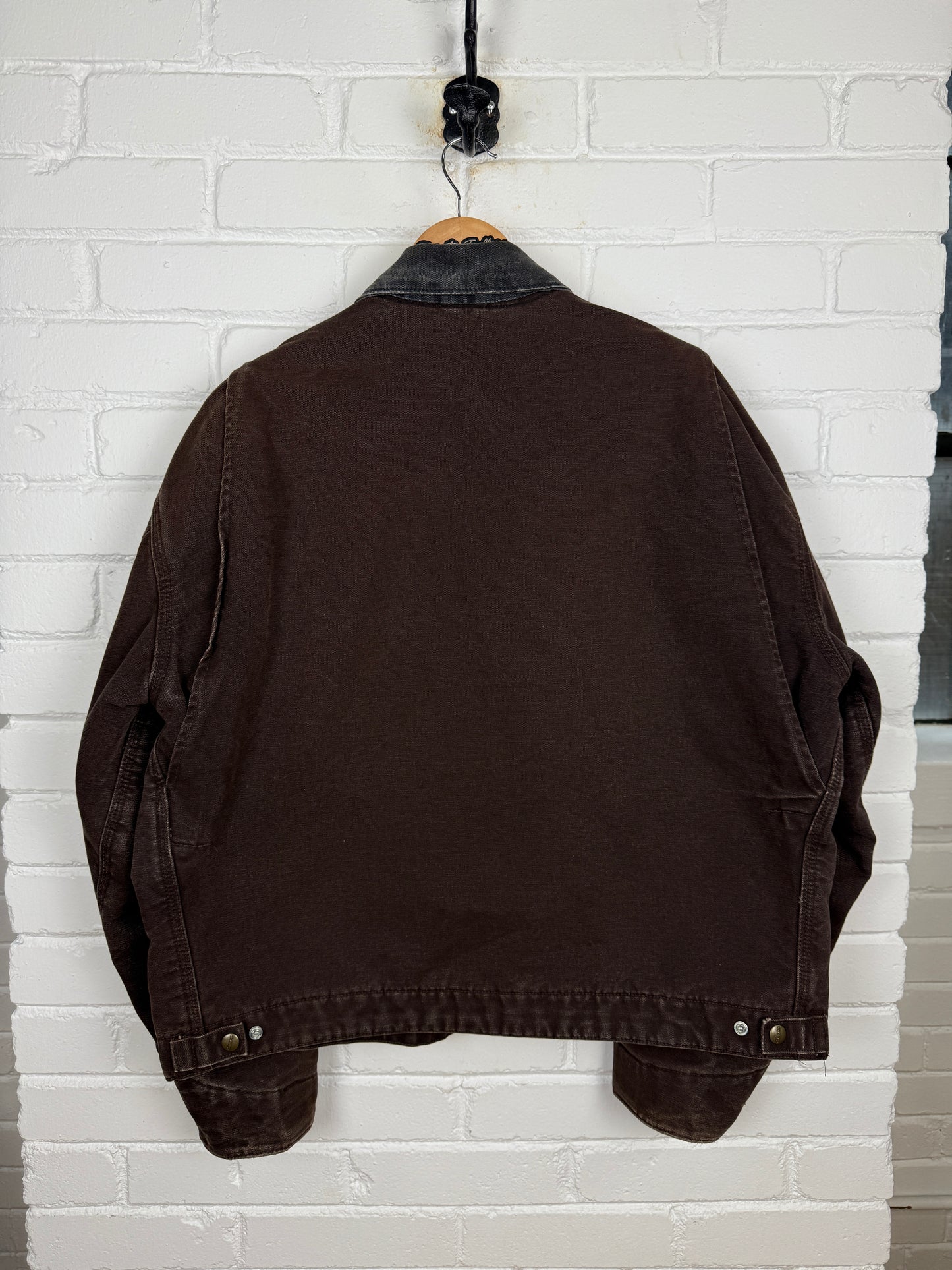 Vintage Carhartt Blanket Lined Brown Canvas Detroit Cropped Jacket Size XL J97 DKB