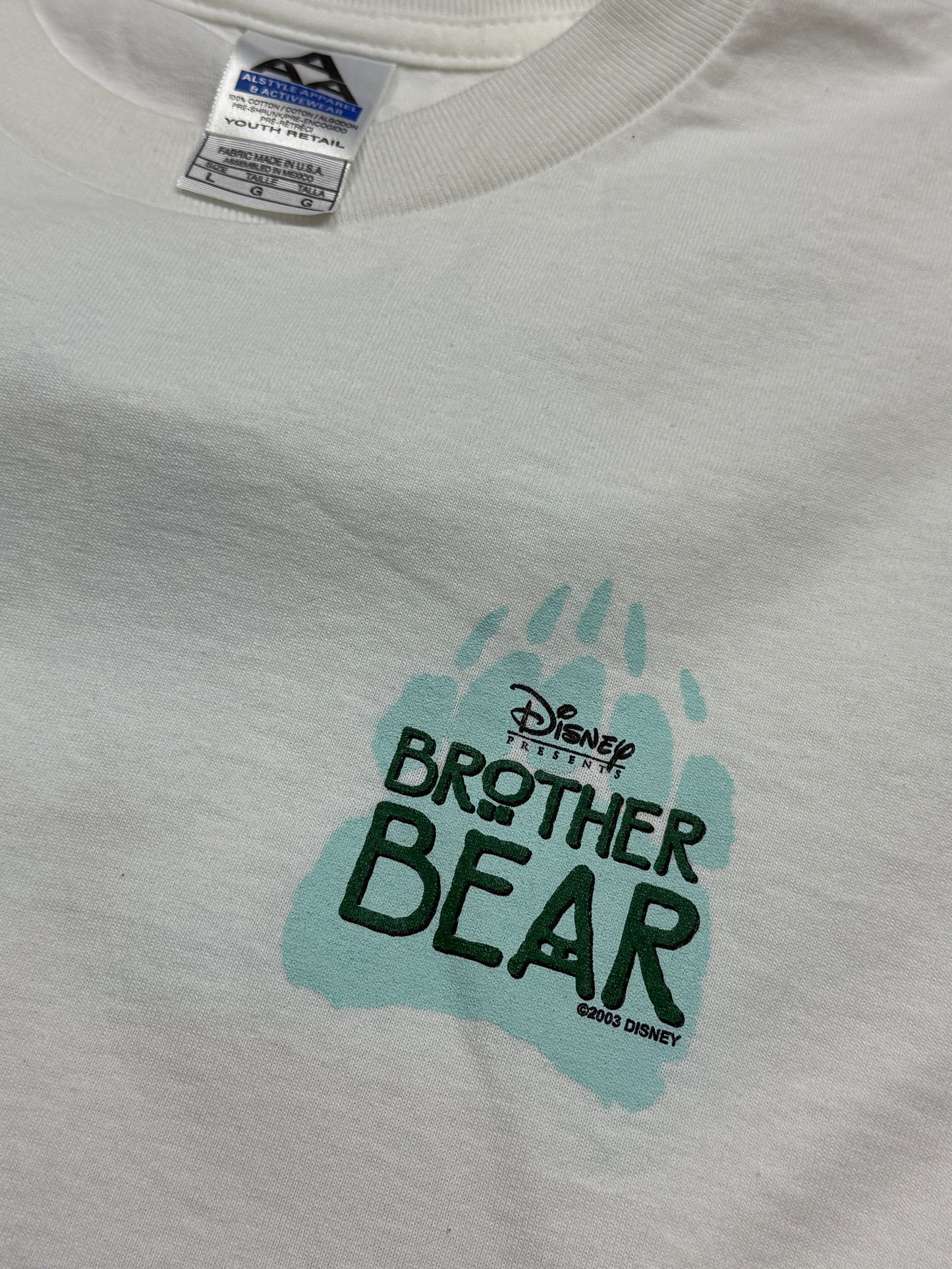 Vintage 2003 Brother Bear Disney Movie Promo T Shirt Size Youth L