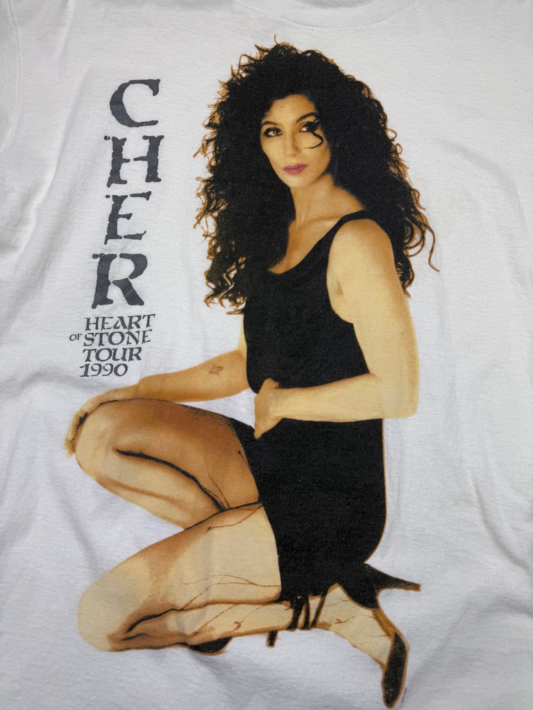 Vintage 1990 Heart Of Stone Tour Pop Music T Shirt Size XL 90s
