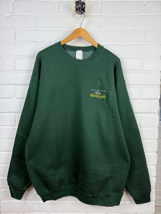 Vintage 2002 Disney Peter Pan Return To Neverland Embroidered Movie Promo Sweatshirt Size XL