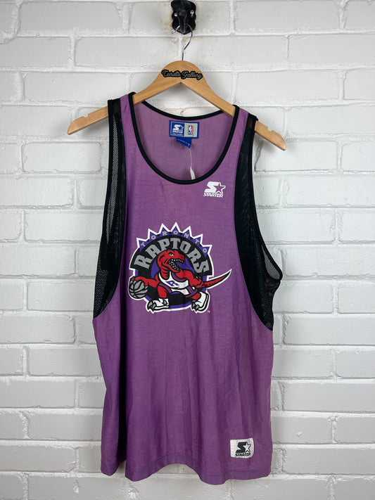 Vintage 90s Toronto Raptors Purple Warm Up Practice Starter NBA Jersey Size L Purple