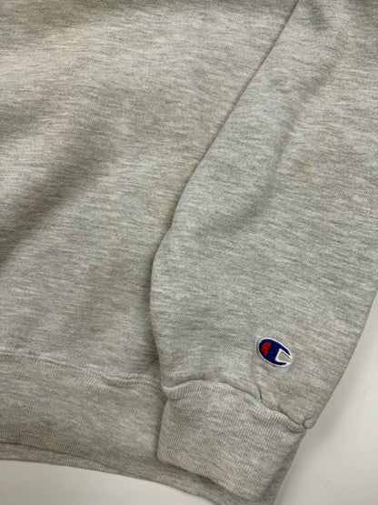 Vintage 90s Champion Embroidered Spell Out Crewneck Sweatshirt Size XL Heather Gray