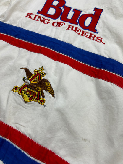 Vintage 90s Bill Elliott Budweiser Racing Embroidered Nascar Jacket Size XL