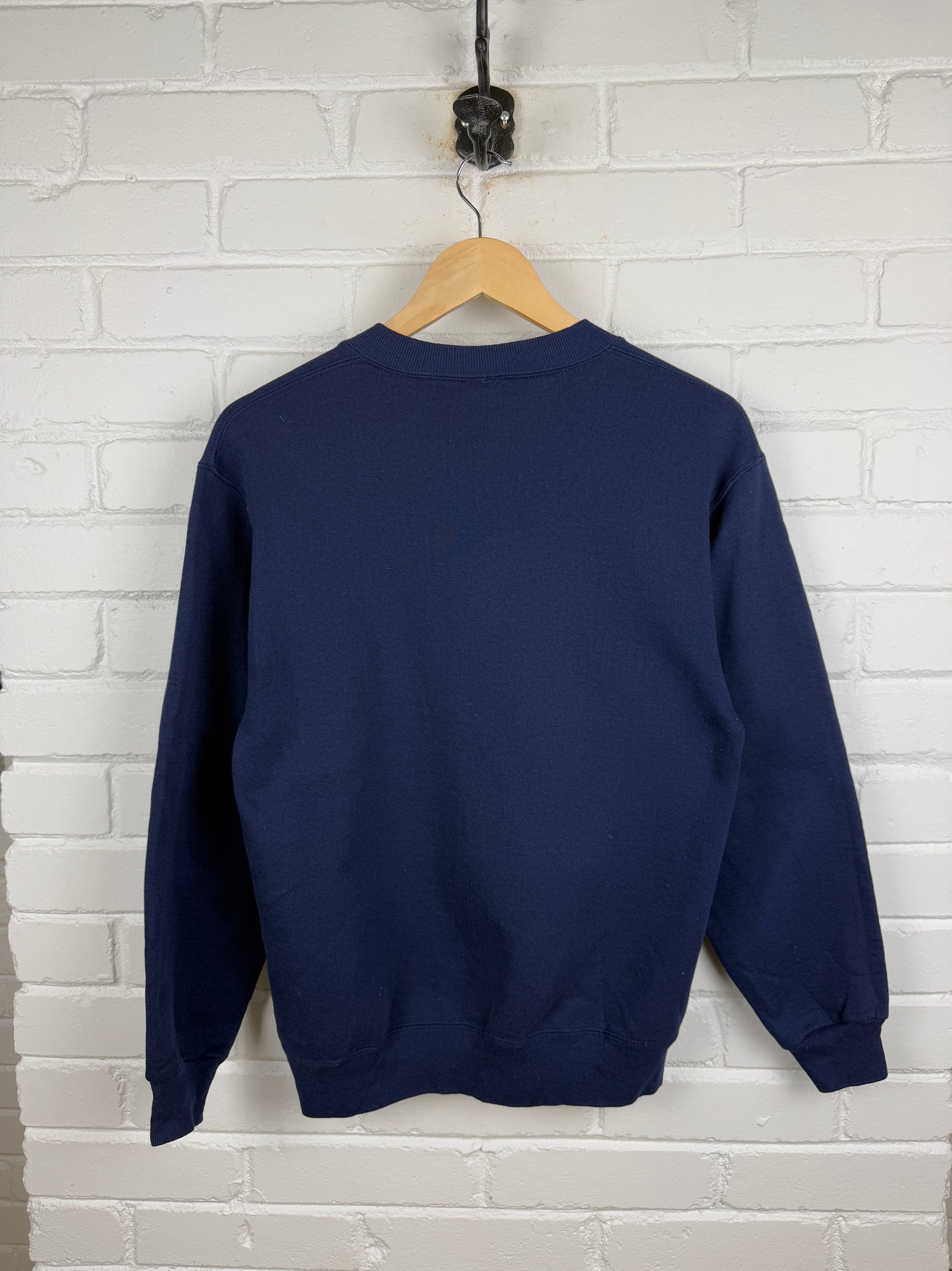 Vintage 90s Russell Athletic Blank Crewneck Sweatshirt Size M Navy Blue Made USA