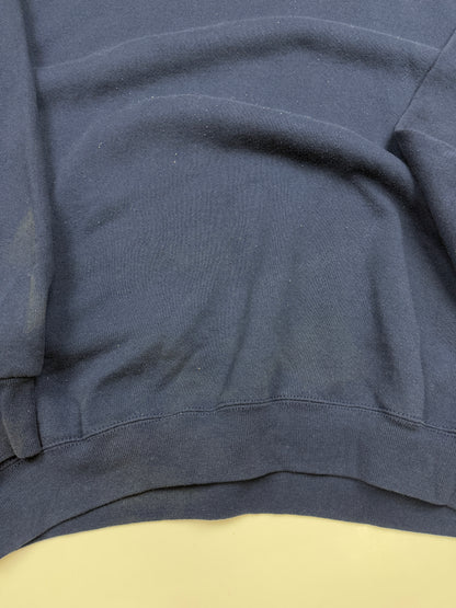 Vintage 90s Russell Athletic Blank Crewneck Sweatshirt Size XLT Navy Blue