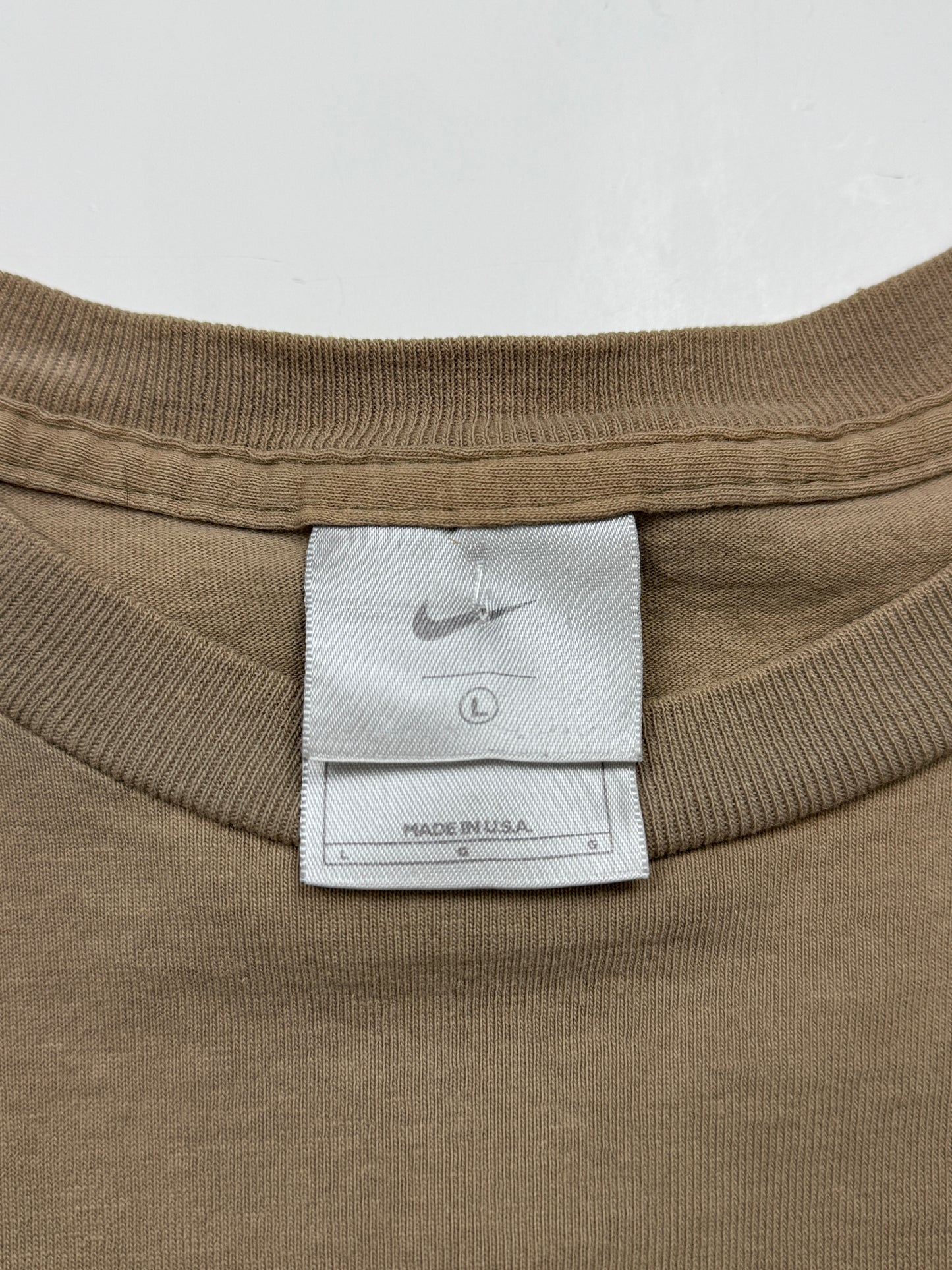 Vintage Y2K Nike Athletic #9 Big Graphic T Shirt Size L Earth Tone