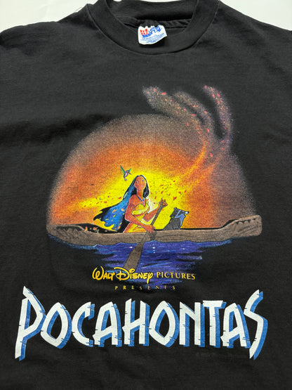 Vintage 1995 Pocahontas Disney Movie Promo Graphic Meeko Cartoon Animated T Shirt Size L