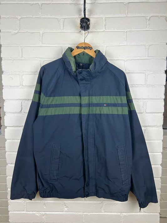 Tommy Hilfiger Embroidered Spell Out Flag Two Tone Light Jacket Size L