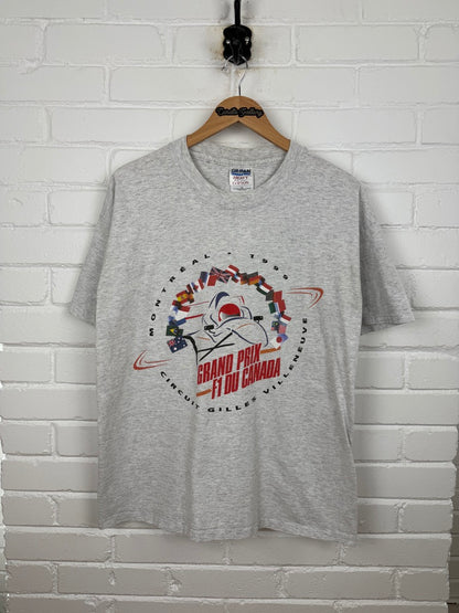 Vintage 1999 Grand Prix F1 Canada Montreal Racing World Flags Wheel T Shirt XL 90s