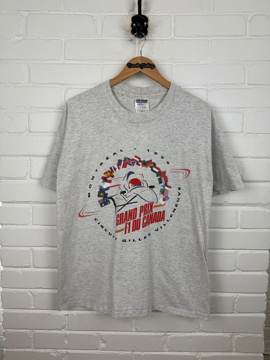 Vintage 1999 Grand Prix F1 Canada Montreal Racing World Flags Wheel T Shirt XL 90s