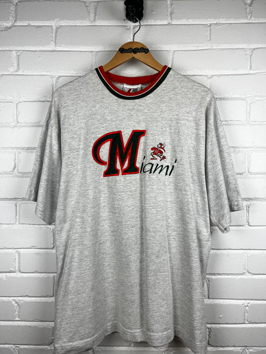 Vintage 90s Miami Hurricanes Embroidered Spell Out NCAA Size XL