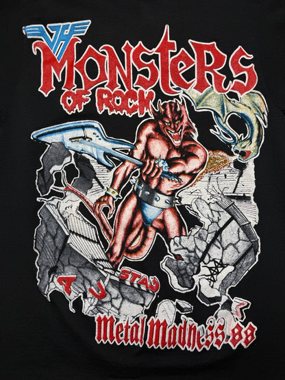 Vintage 1988 Van Halen Monsters Of Rock Metal Madness Metallica Band T Shirt Size M 80s