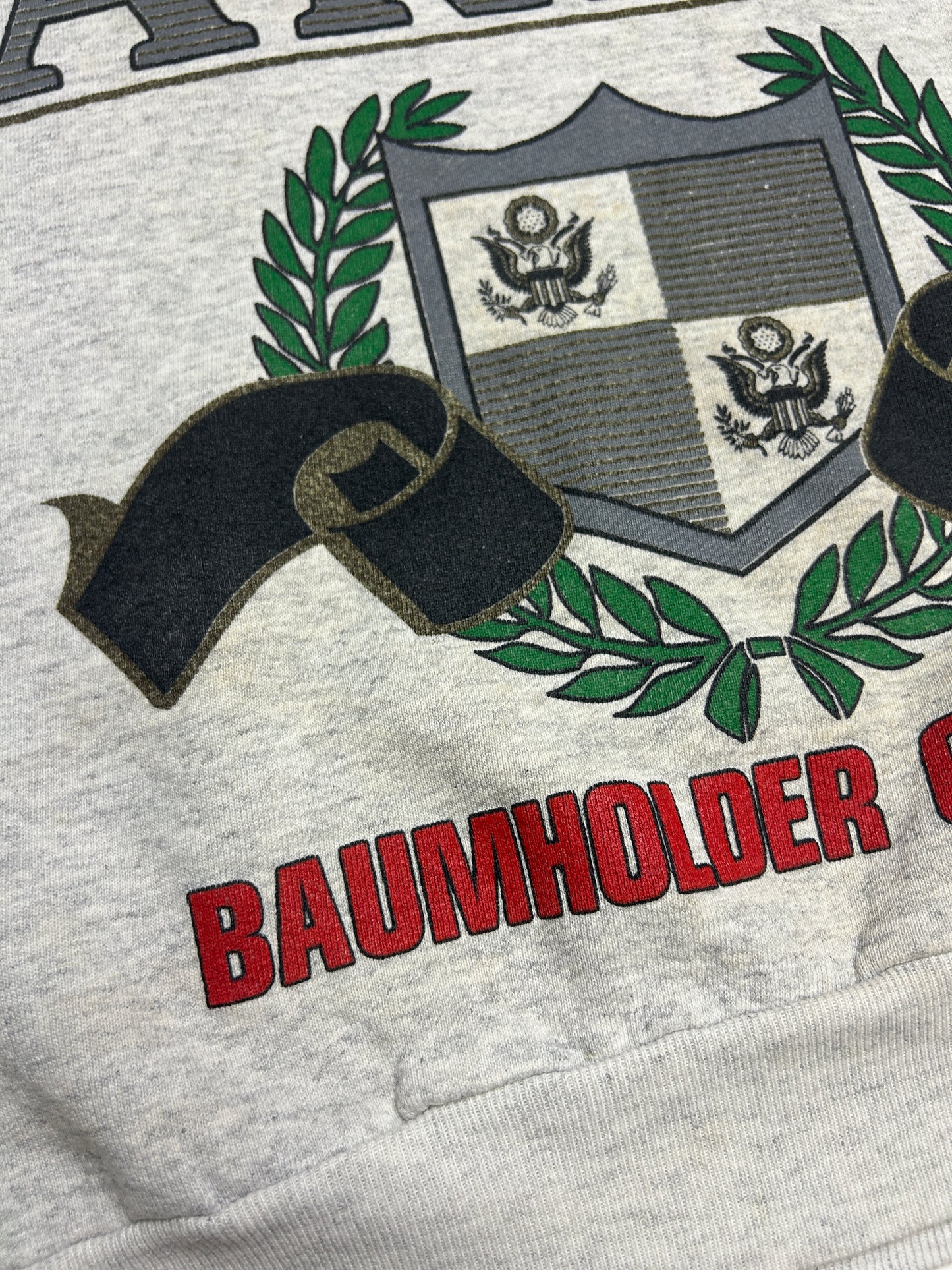 Vintage 90s United States Army Crest Logo Baumholder Germany Crewneck Sweatshirt Size L