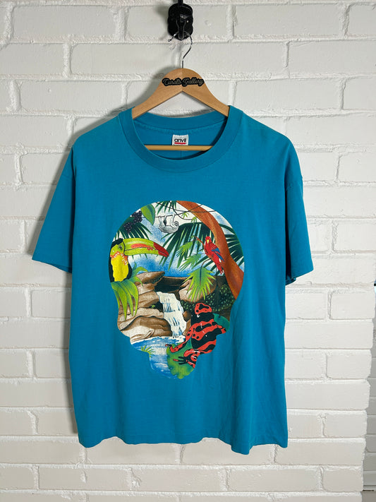 Vintage 1993 Grateful Dead Spring Tour Rainforest Animals Tropical Music T-Shirt Size XL 90s