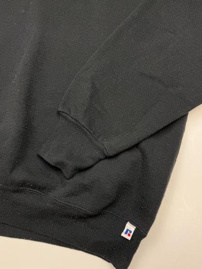 Vintage 90s Russell Athletic Cropped Boxy Fit Blank Crewneck Sweatshirt Size XXL Black