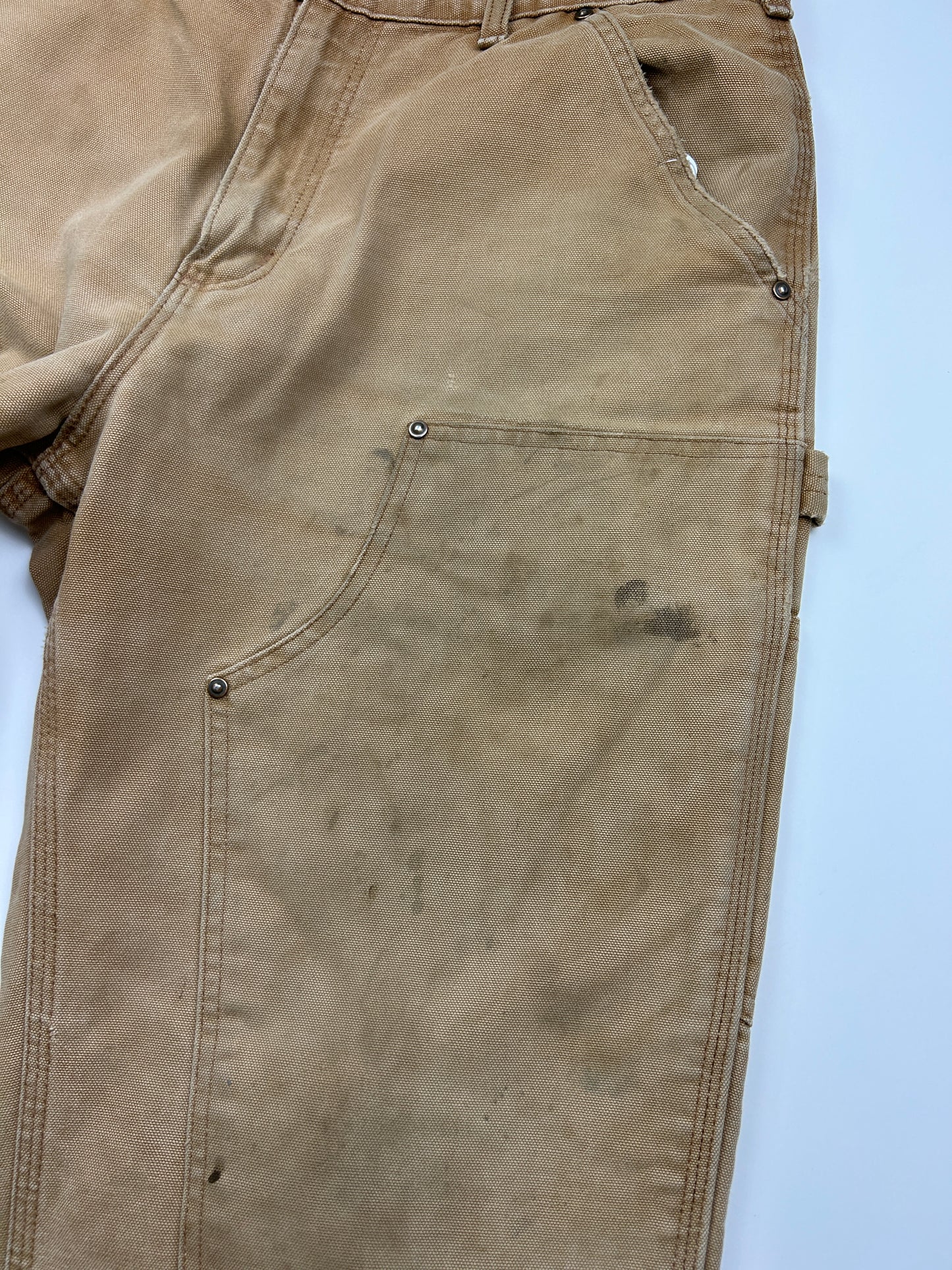 Carhartt Canvas Work-Wear Double Knee Loose Original Fit Pants Size 32W Beige