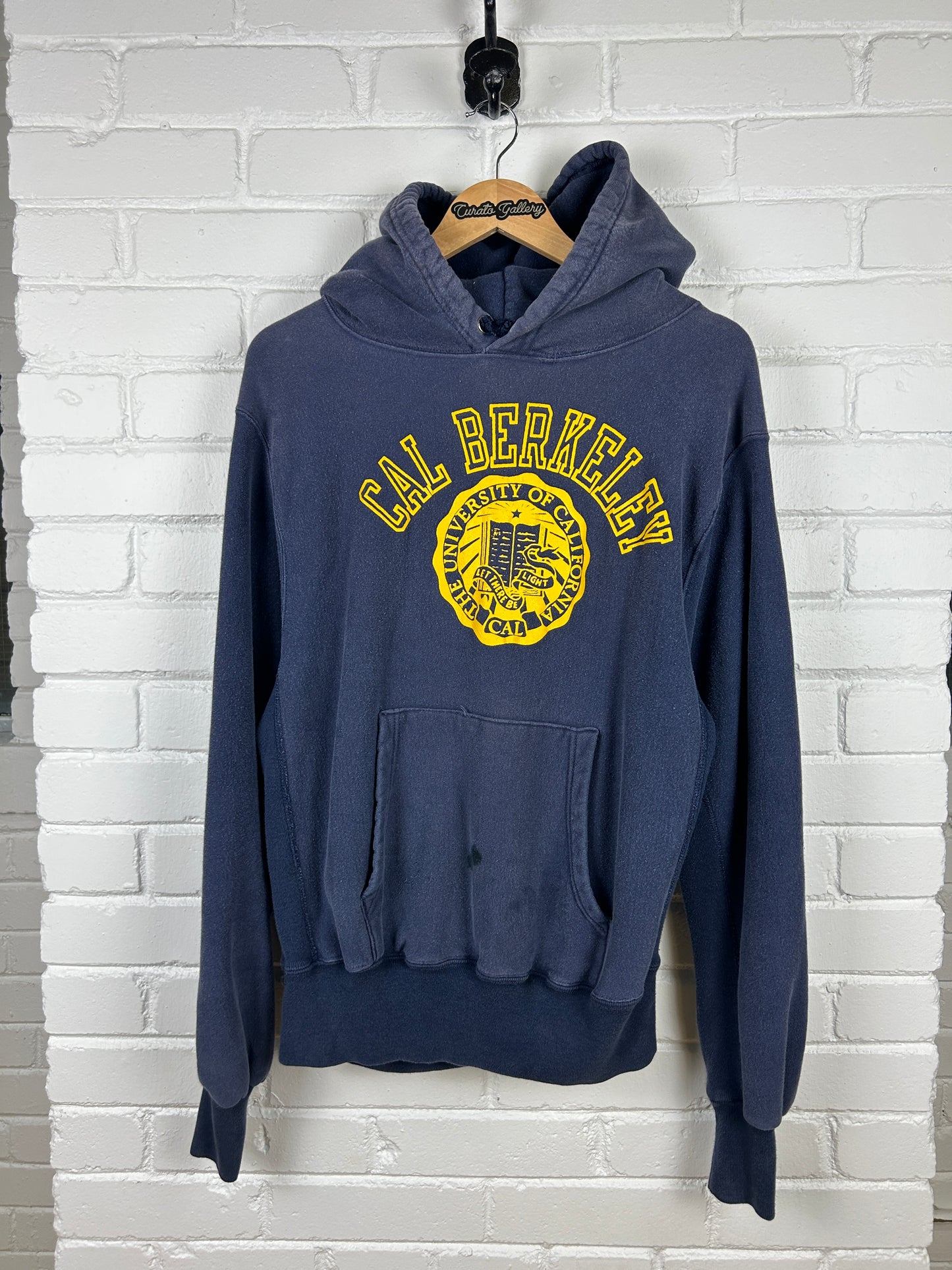 Vintage 80s/90s CAL Berkeley Collegiate Crest Heavy Weight Hooded Sweatshirt Size L