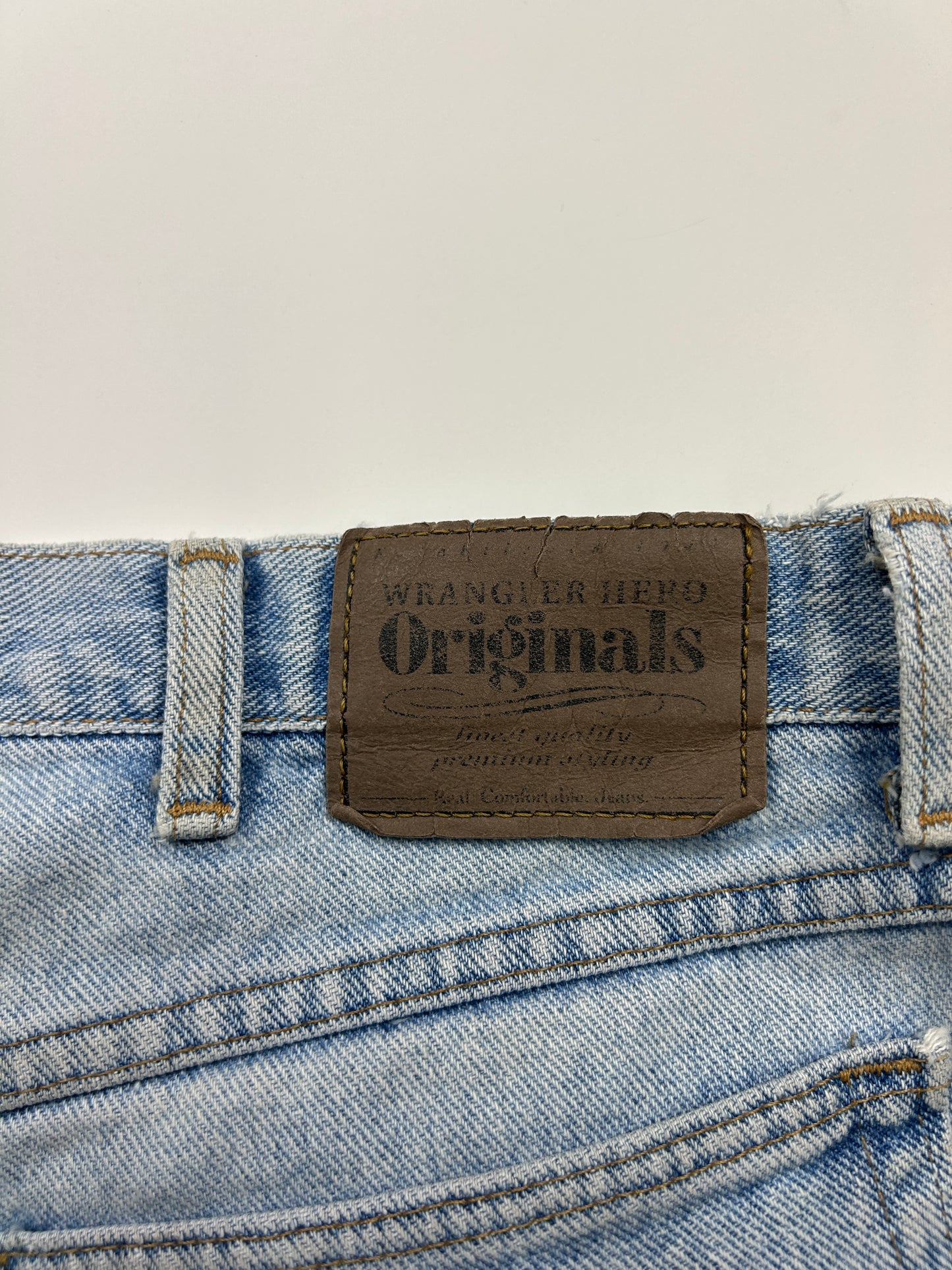 Vintage Wrangler Hero Light Wash Jean Jort Shorts Size 35W