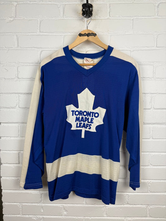 Vintage 80s Bob McGill #4 Toronto Maple Leafs Stitched SK Knit Hockey Jersey Size S