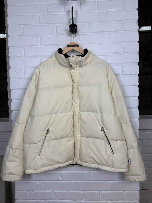 Vintage Polo Ralph Lauren Fleece Lined Insulated Down Puffer Jacket Size XXL White
