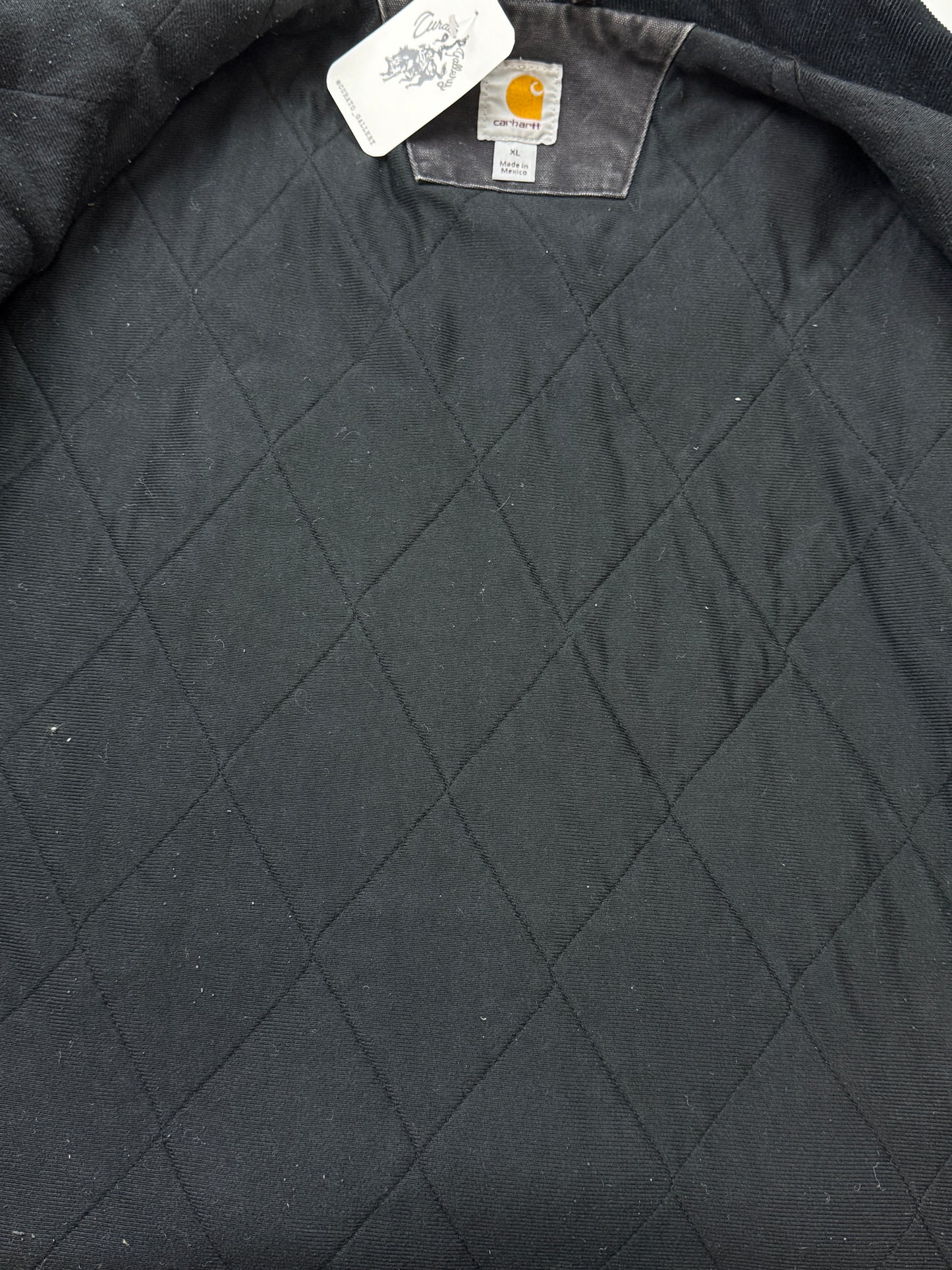 Carhartt Insulated Canvas Work Wear Barn Coat Cord Collar Size XL Black