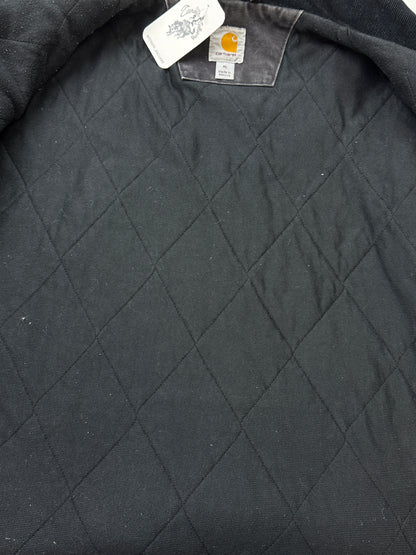Carhartt Insulated Canvas Work Wear Barn Coat Cord Collar Size XL Black