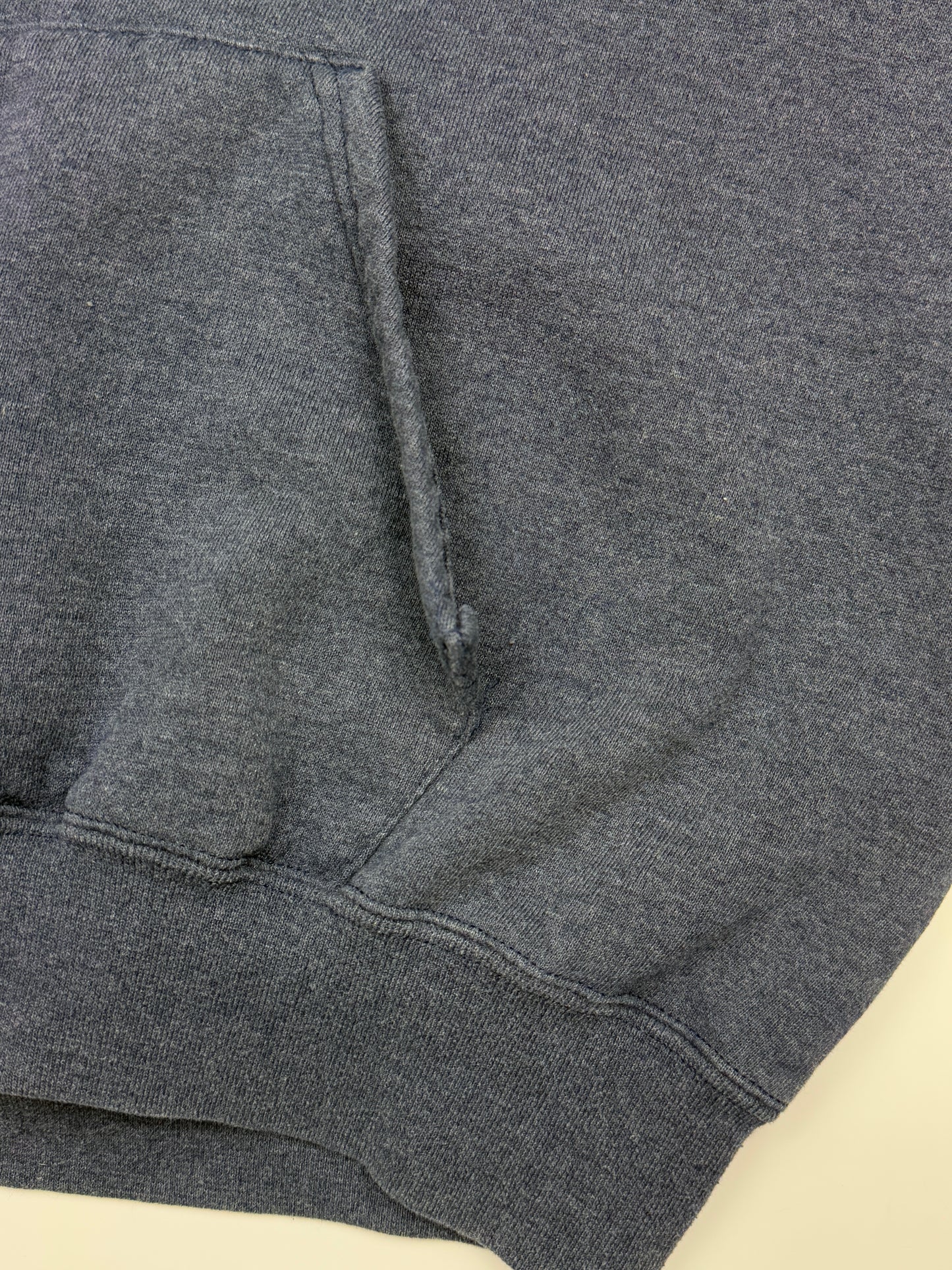 Vintage Russell Athletic Blank Hooded Sweatshirt Size LT Charcoal Blue