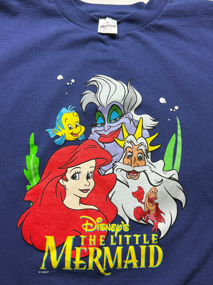 Vintage 90s The Little Mermaid Disney Ariel Sebastian Ursula Animated Movie Promo T Shirt XL